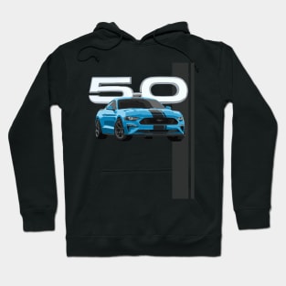 MUSTANG GT VELOCITY BLUE RACING STRIPE Hoodie